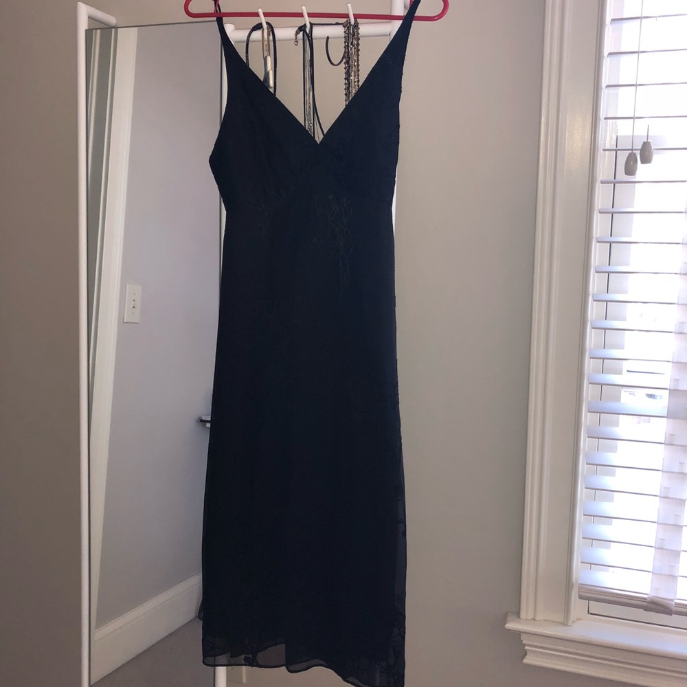 Sexy black midi dress